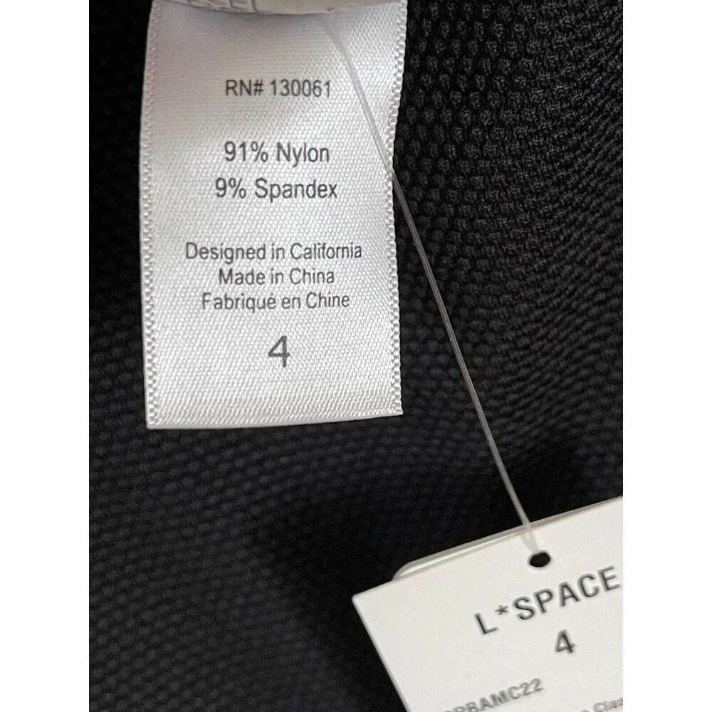 $183 L Space Black‎ Balboa One Piece Swimsuit Size XS 4 Tie Front